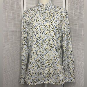 Frank & Eileen Shirt Mini Floral Cotton Don Button Down Italy Fabric Size S